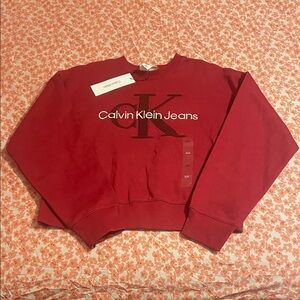 CALVIN KLEIN RED SWEATSHIRT *NWT* *WOMENS S*